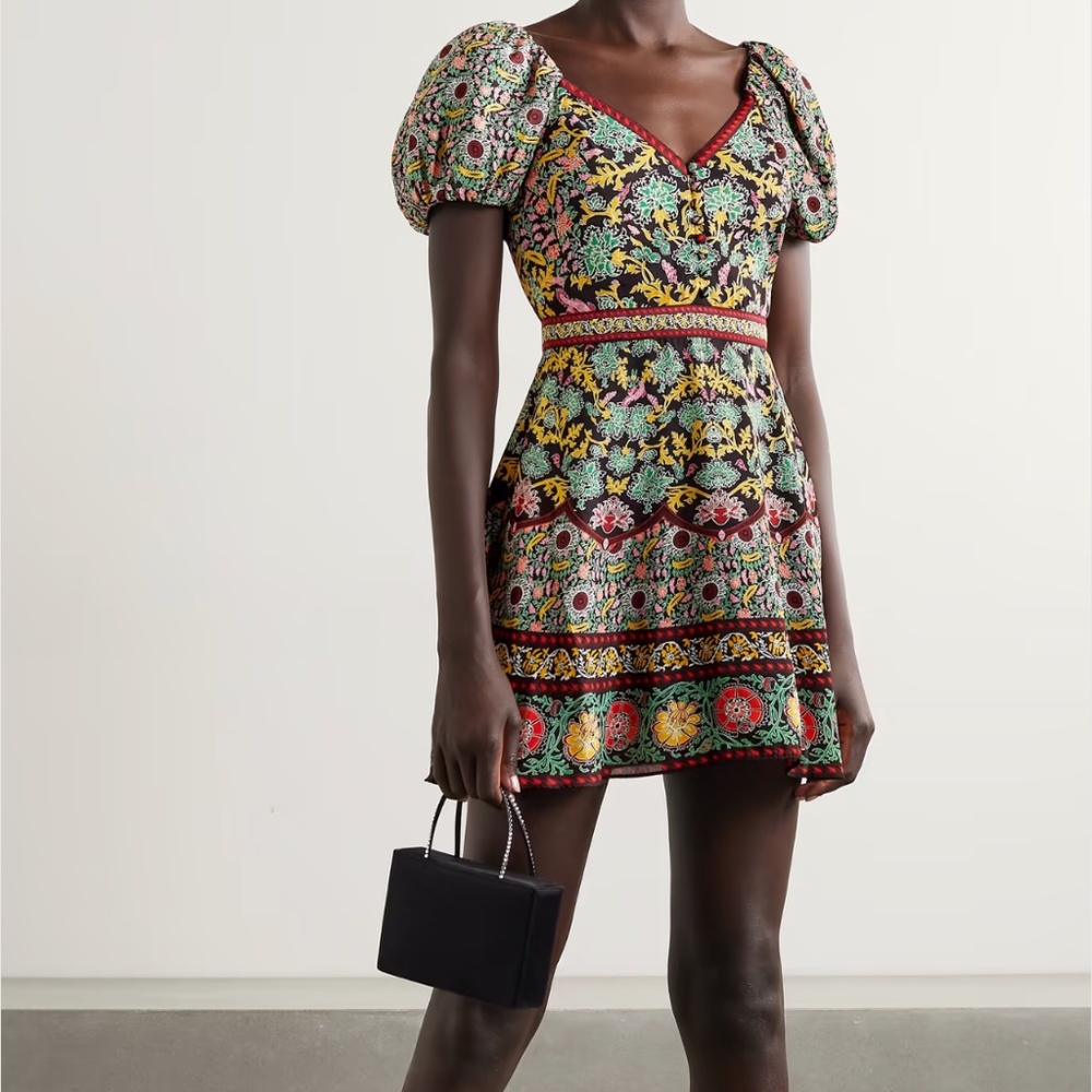 ALICE + OLIVIA Dana floral-print crepe mini dress